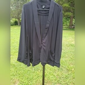 Ellos Rayon Black Women's jacket Cardigan light weight Size Large